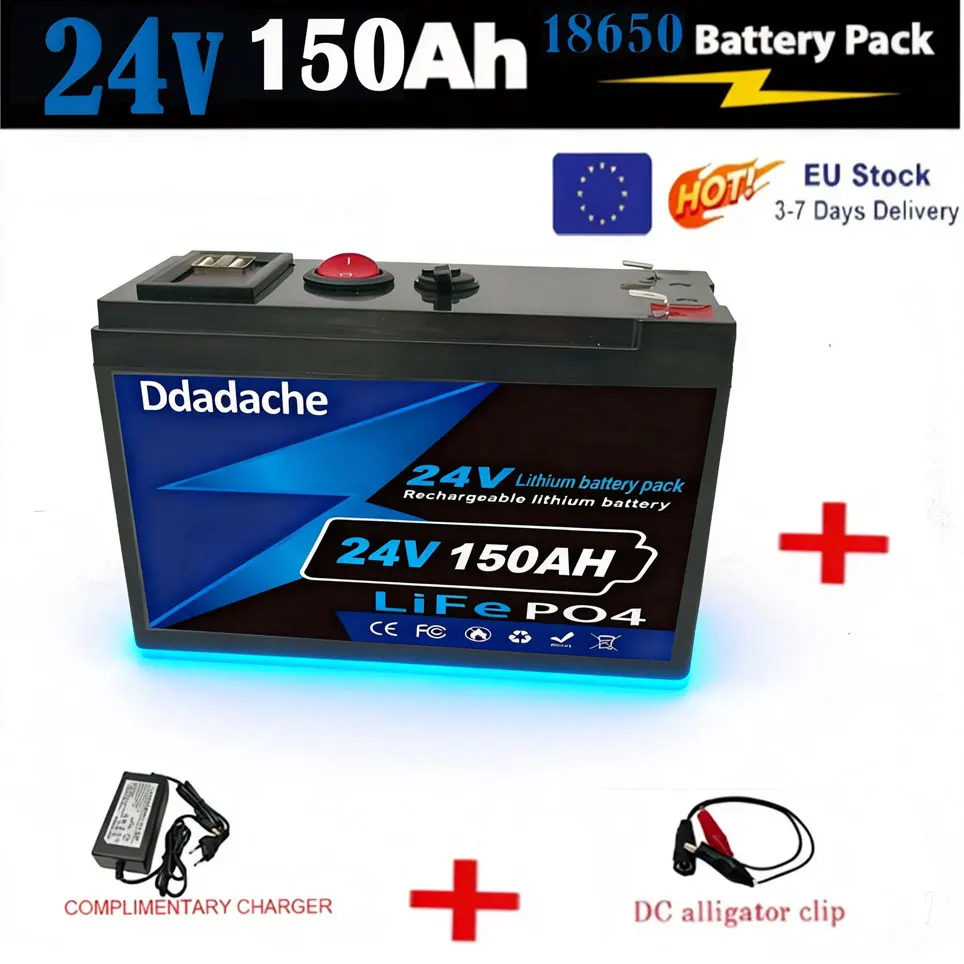 Hoge-cyclus lithium-batterij ? 24V150Ah LiFePO4 Deep Cycle-batterij ? ‍ ♂️ Lron Fosfaatbatterij, ideaal voor off-grid zonne-energie, kamperen & campers