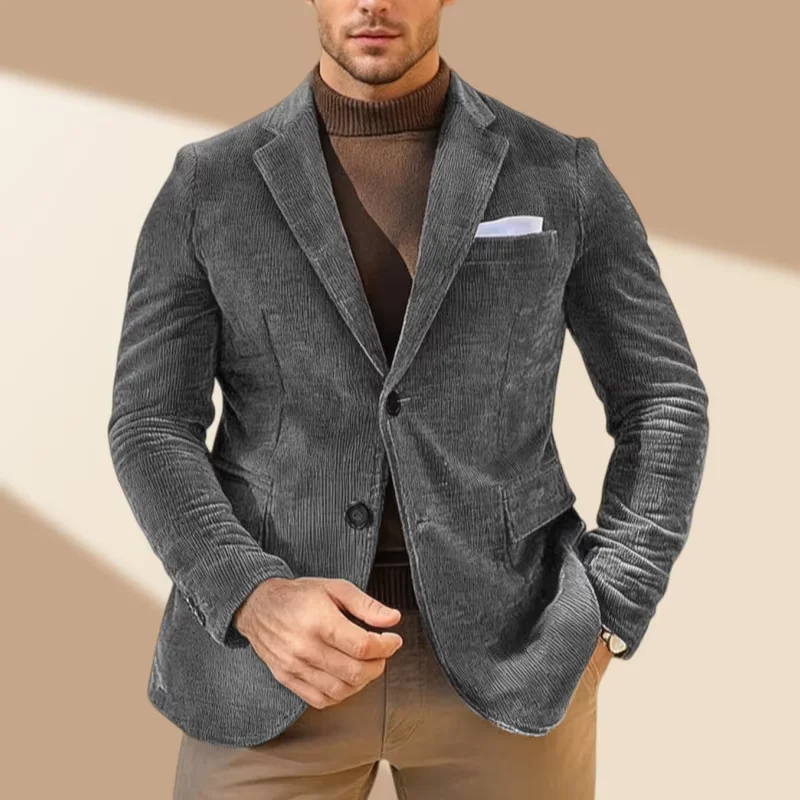

Men's Corduroy Jacket Vintage Solid Color Single Breasted Party Business Formal Blazers Comfortable Warm Fashion Male Overcoat