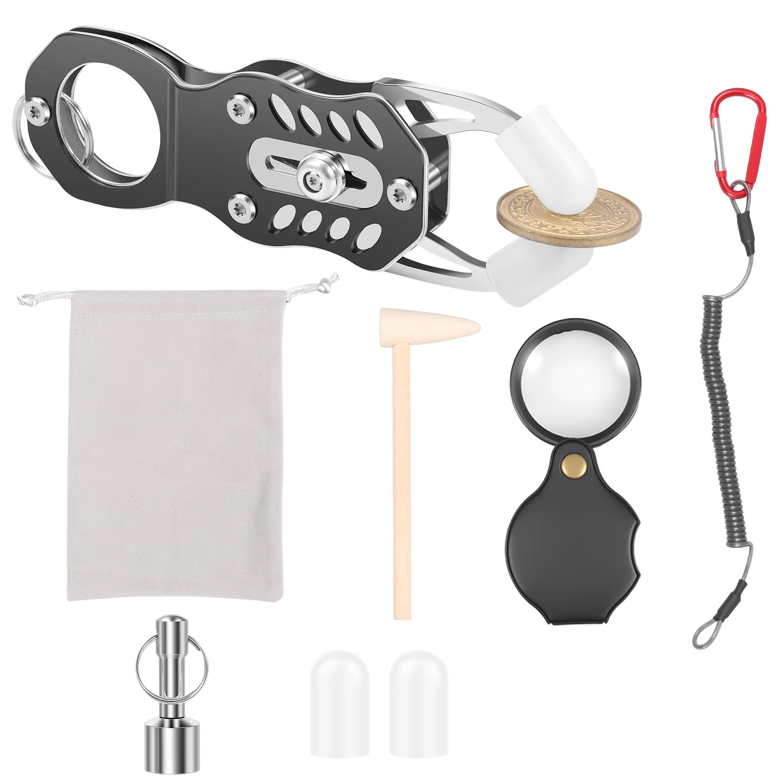 

Pocket Coin Ping Pinger Tester Kit Pocket Coin Tester Set Gold Silver Coin Ping Testing for Resonance Testing & Size Comparison