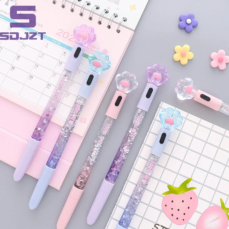 بسيطة فتاة القلب Tiktok صافي الأحمر مضيئة الرمال المتحركة قلم محايد اللون لطيف لطيف Instagram عصا سحرية طالب الإبداعية القلم #3