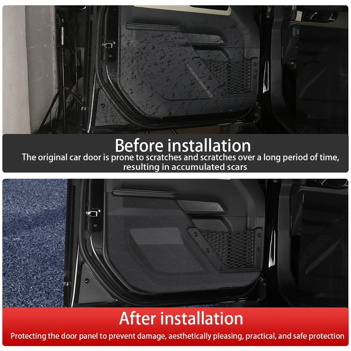 Fukumangoku is suitable for Ford Bronco 2021-2024 with door protection pads, anti dirt and anti-collision stickers, and interior