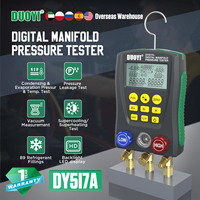 DY517A Digital Manifold Meter Set DUOYI Air Conditioning Vacuum Gauge with Test Clip and Pipe Vacuum Pressure Temperature Tester