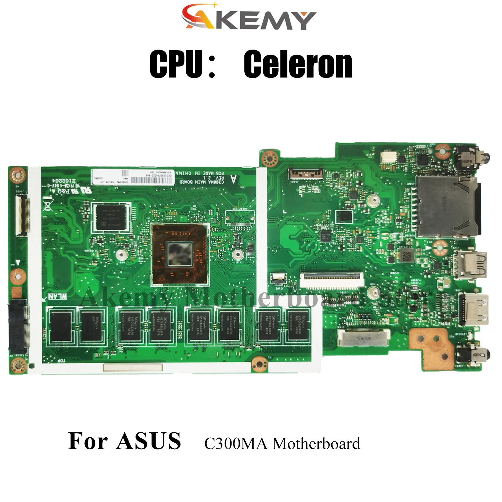 

C300MA Laptop Motherboard For ASUS Chromebook C300MA C300M Notebook Mainboard With Celeron CPU 100% tests OK fast shipping stk