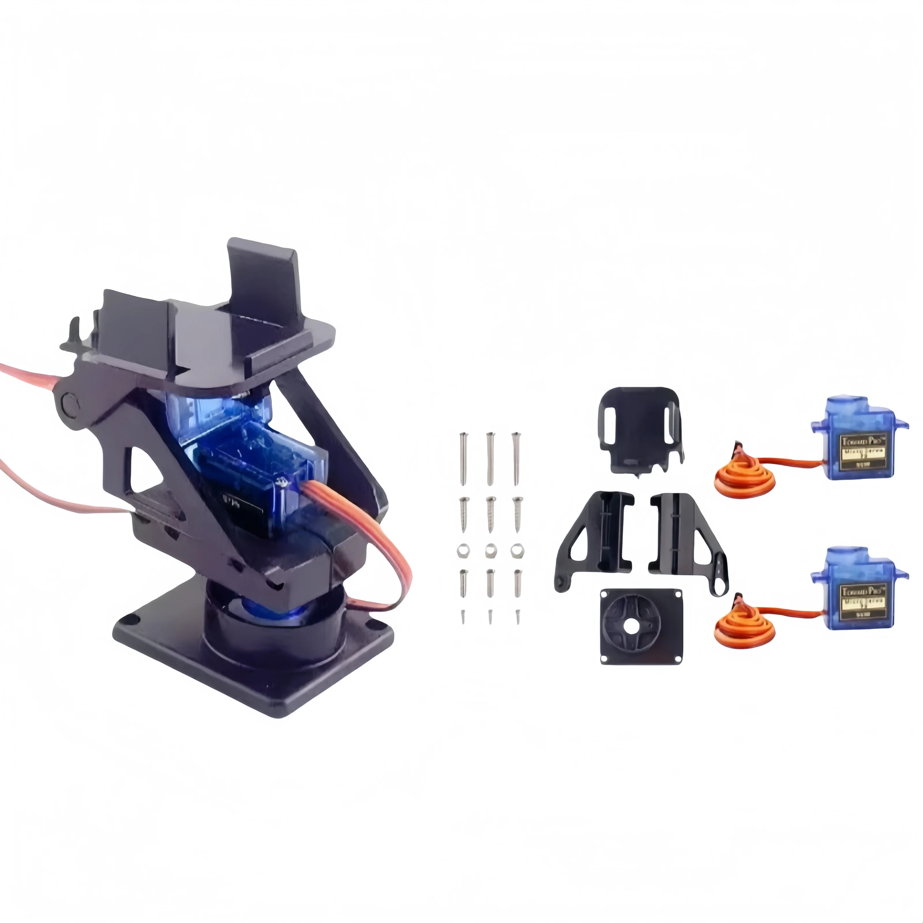 

Пластиковый кронштейн SG90, вращающийся на 180 градусов сервопривод может обернуть только датчик в двухосевом направлении.