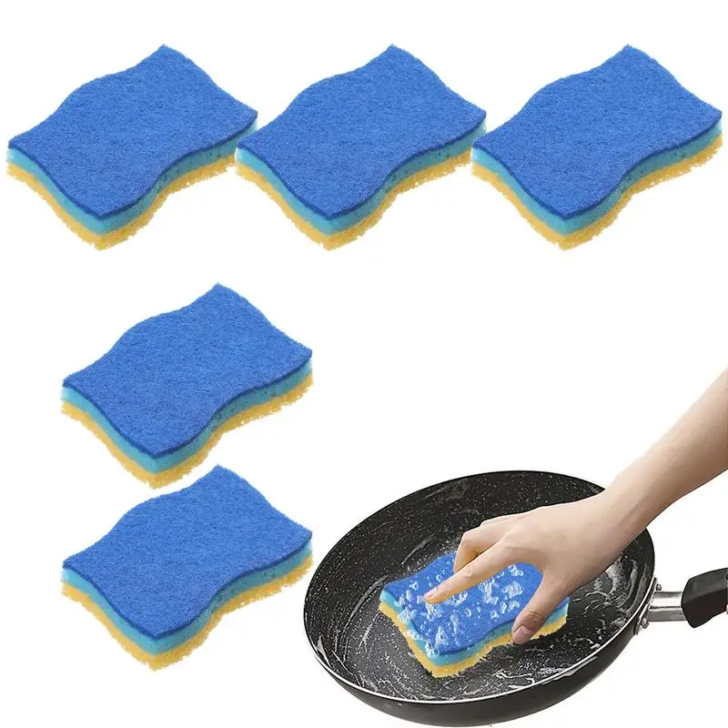 Kitchen Dish Sponge Scrubber Non-scratch Dishwashing Sponge Heavy Duty Scrub Sponges Double Sided Scrubbing Pads For Pots Pans