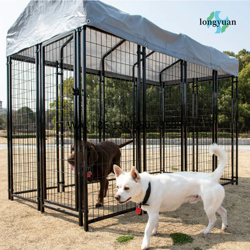

Wholesale High Quality Heavy Duty 6ft 10ft Metal Iron Heavy Duty Pet Run Outdoor Big Large Dog Enclosure House Kennel Cage