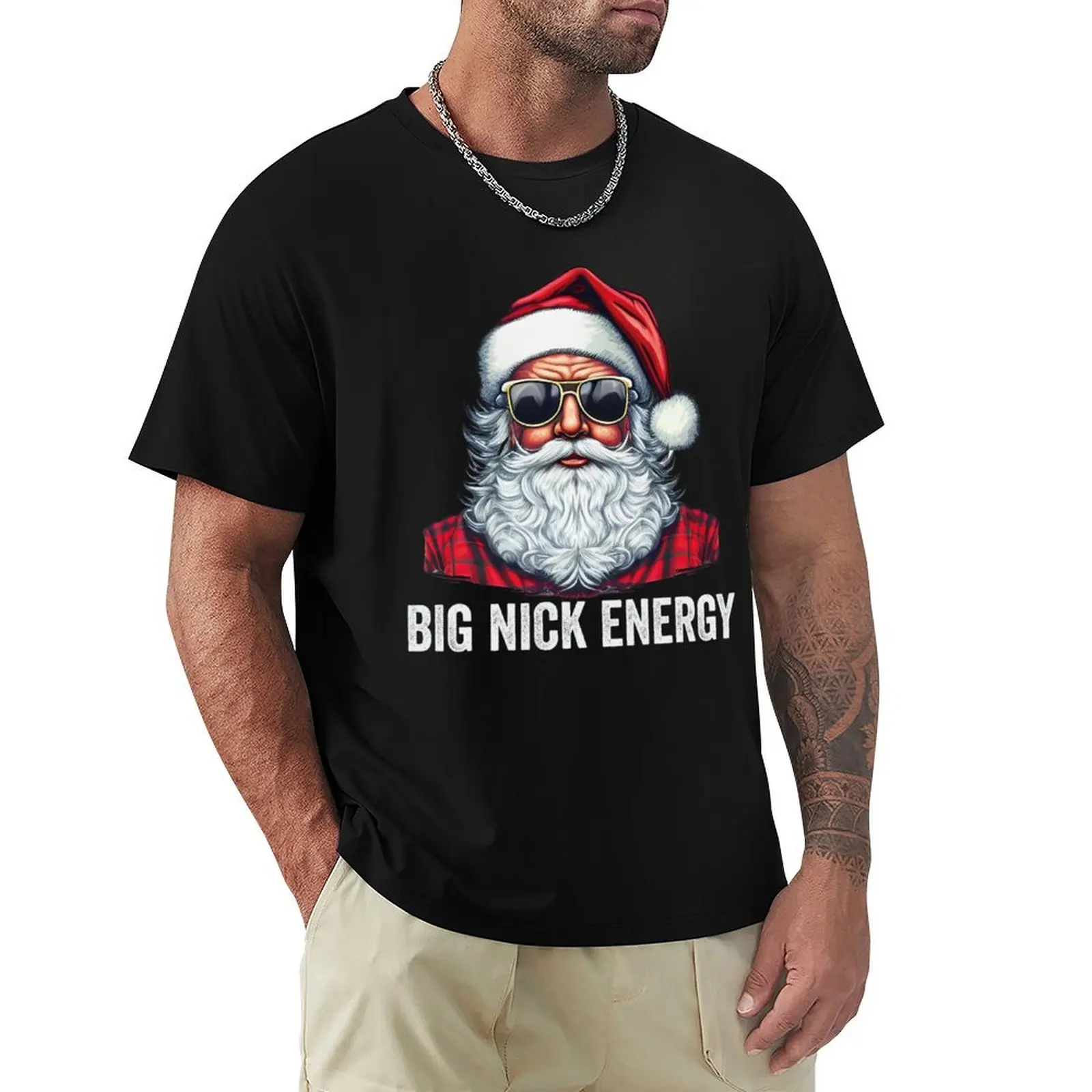 

Big Nick Energy Santa T-shirt sports fans hippie clothes heavy weight t shirts for men