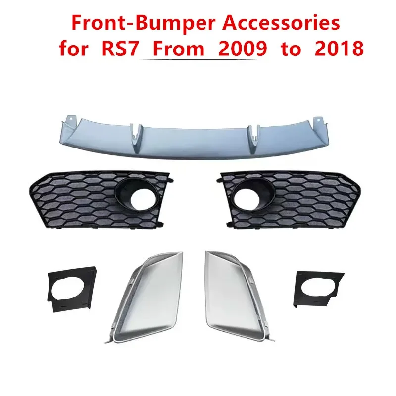 Auto Front Lower Bumper Fog Light Grille  Only custom for Auto A6 A7  Upgraded to RS7 RS6 Auto Modification Accessories