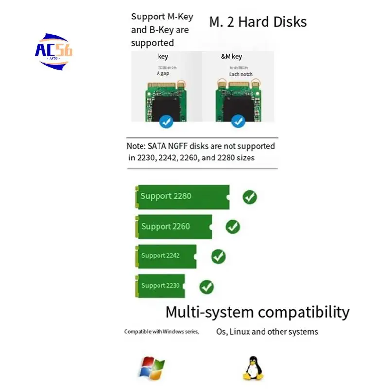 

AC56-двусторонняя 4-дисковая RAID-карта NVME Pciex16 к NVME SSD-адаптеру жесткого диска, плата расширения RAID-массива, разделенная карта