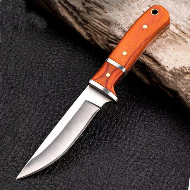 Outdoor Camping Hiking Hunting Knives Portable Multifunctional Stainless Steel Fruit Knife Meat Cleaver Knife With Sheath