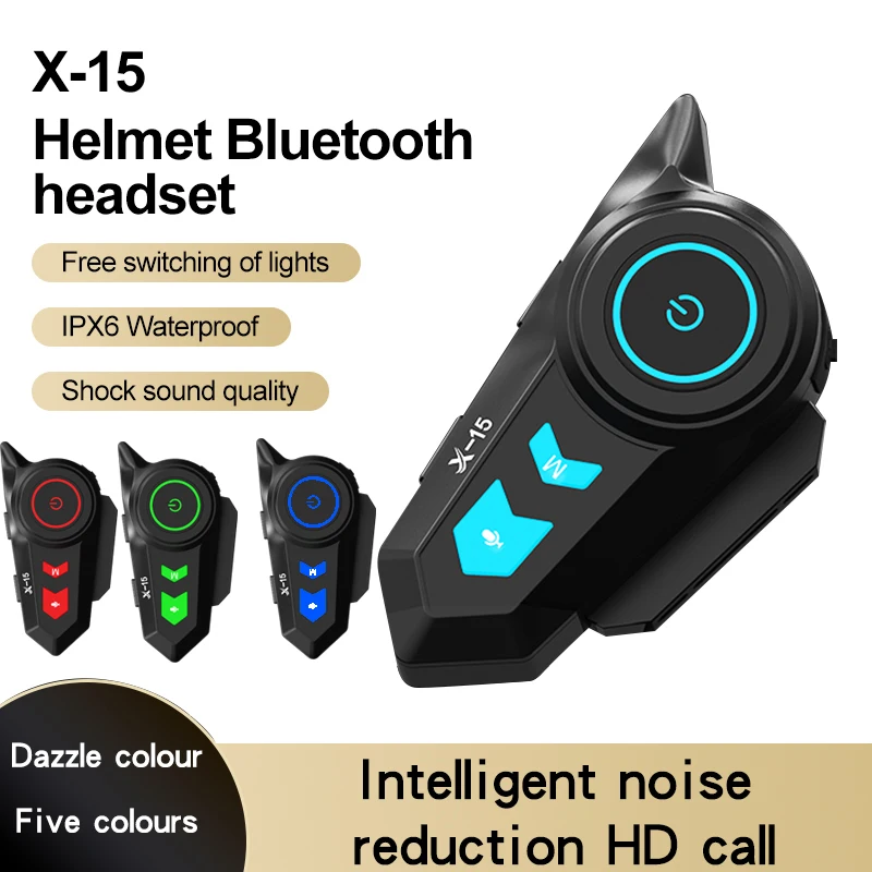 2 in 1 Mic Motorcycle Helmet Headset Bluetooth 5.0 Hands-Free Stereo Call Kit Waterproof Moto helmet Headphones 5 Light Modes