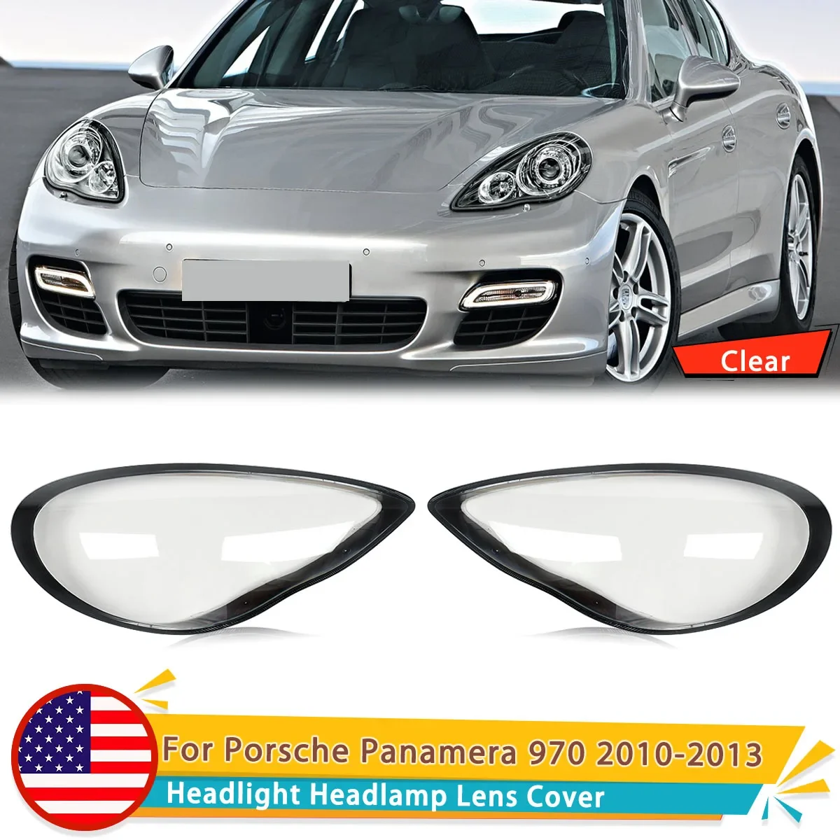 SAIQINGSP For Porsche Panamera 2010-2013 Headlight Headlamp Lens Cover Clear Car Accessories Tools