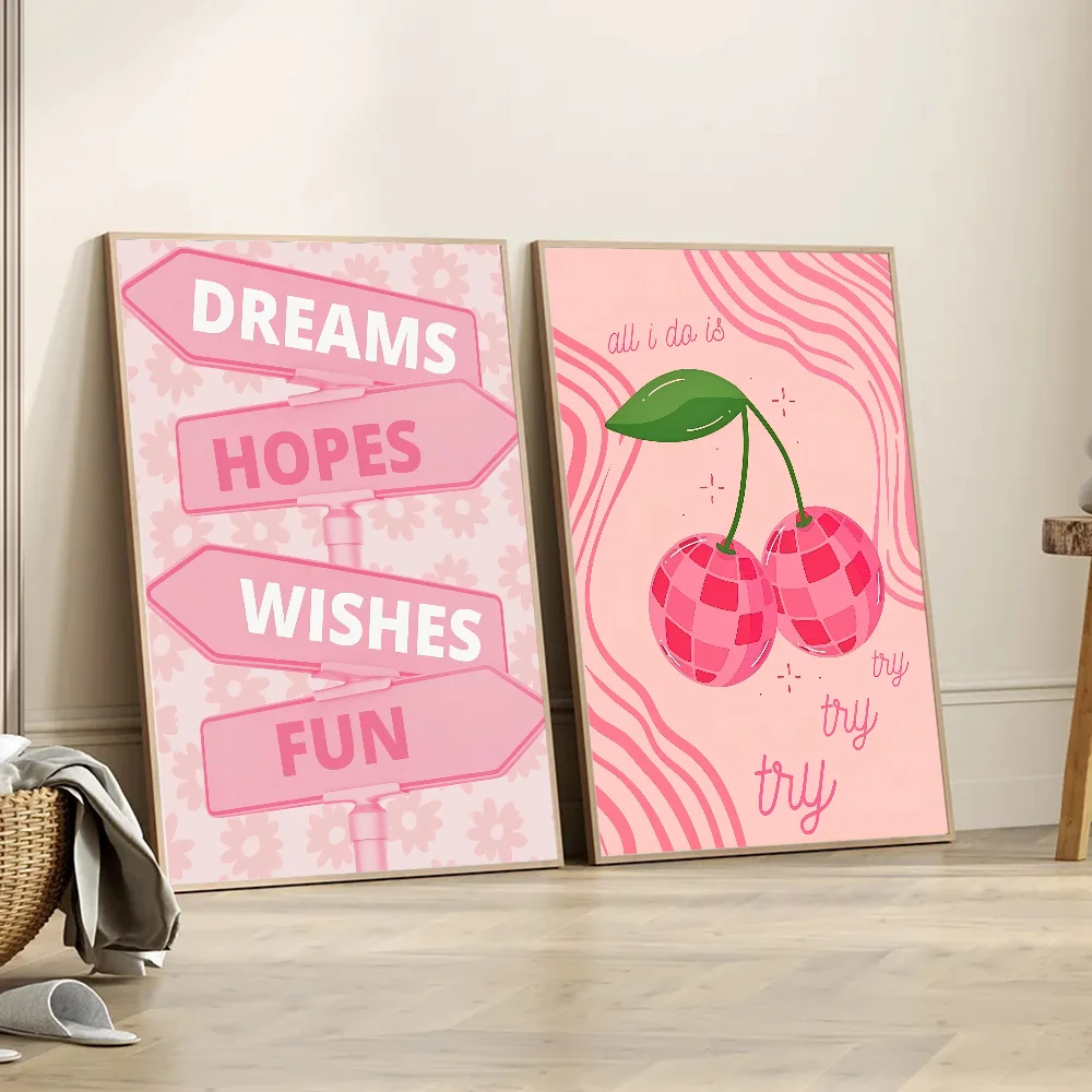 Pink Cream Ace Card Lucky You Aesthetic  Whitepaper Poster HD Quality Poster Wall Art Painting Study Room Wall Decor