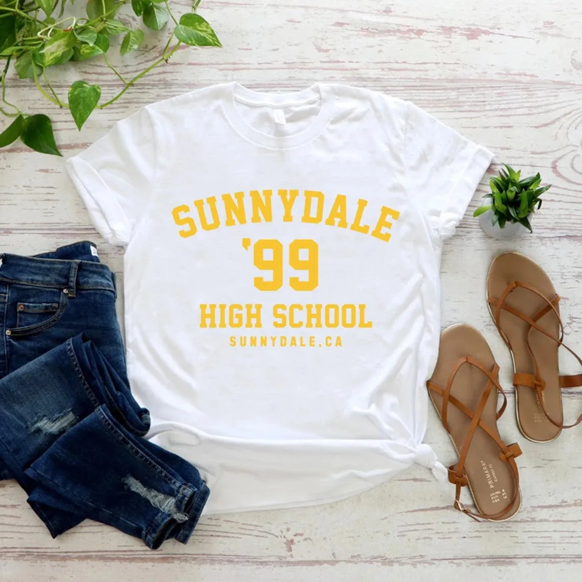 Sunnydale 99 High School Student Unisex T-shirts Sunnydale Summer Fashion Graphic Tee Women Casual Harajuku Shirt Casual Tops