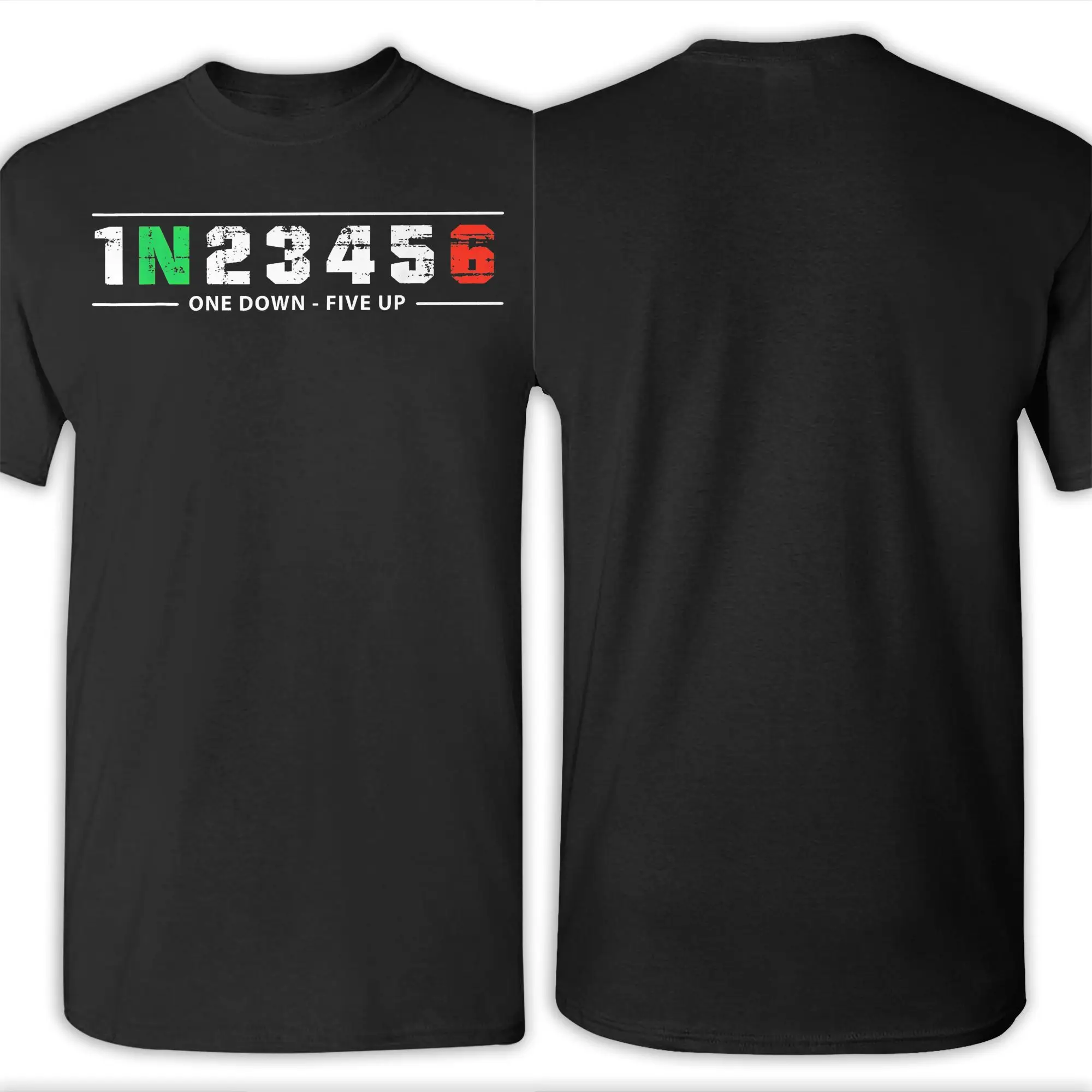 تي شيرت رجالي 1N23456 دراجة نارية التحول السائق دراجة نارية خمر القطن تي شيرت قصير الأكمام تي شيرت الجولة الرقبة الملابس