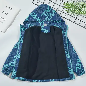 Boys Waterproof Hooded Outdoor Jacket 2 Boys Fashion Outdoor Jacket Thick Winter Waterproof Jackets For Kids Warm Clothes Autumn Boy's Windbreaker Hooded Coat 2