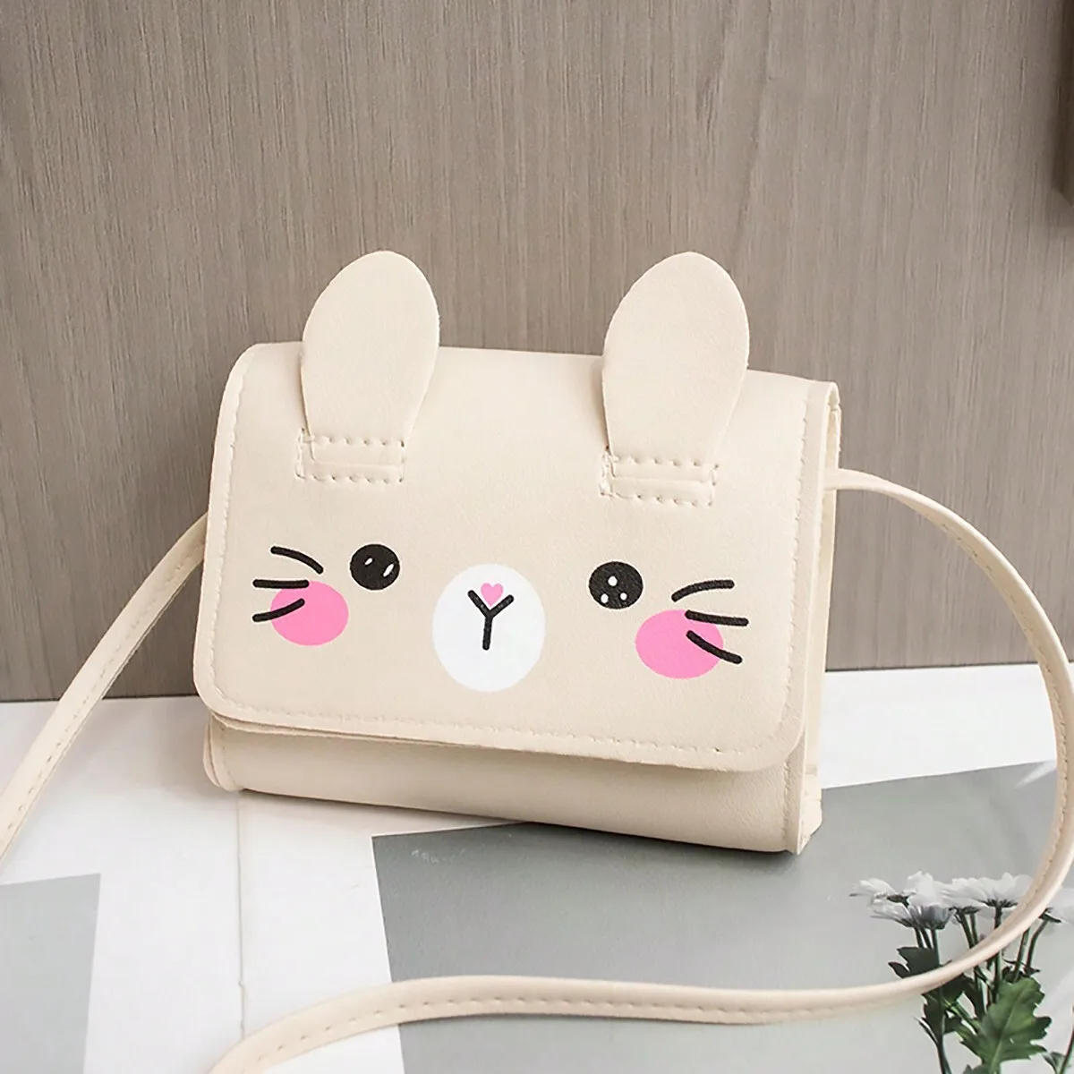 

Cute Animal-Face Mini Crossbody Bag for Girls, PU Leather Shoulder Bag with Adjustable Strap