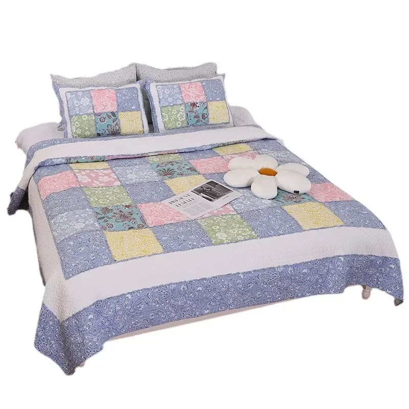 

Xia Liang quilt single double washed quilted quilt three-piece set of cotton sheets Xia Liang quilt cotton