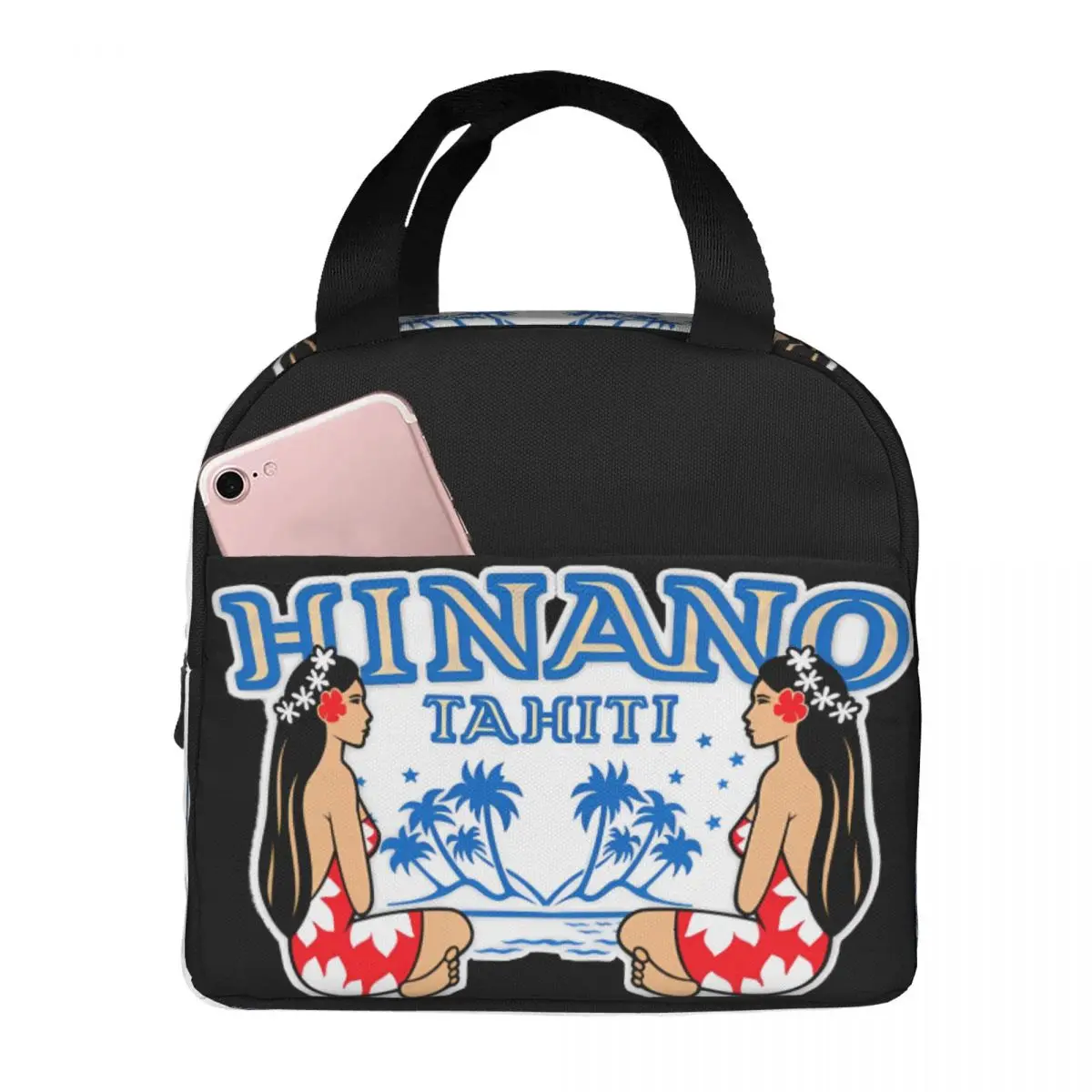 Hinano Tahiti Lunch Bag Unisex Portable Cooler Insulated Lunch Box Food Bento Box