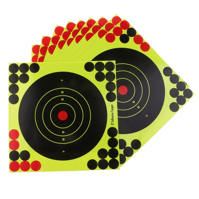 10 PCS/Set 6/8/10/12 inch Fluorescent Splash Shooting Practice Target Stickers Training Target Paper Hunting Accessories