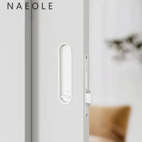Cerradura de puerta deslizante para bolsillo, manija de gabinete oculta minimalista para dormitorio, cocina, balcón, baño y almacén, puertas correderas