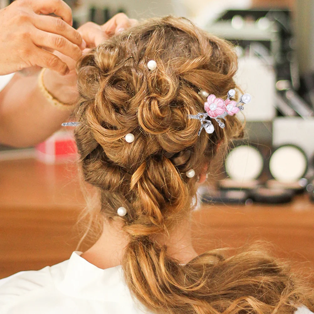 

3Pcs Elegant Vintage Pearl Hair Sticks Floral Hair Chopsticks Classic Hairpins for Special Occasions Daily Use