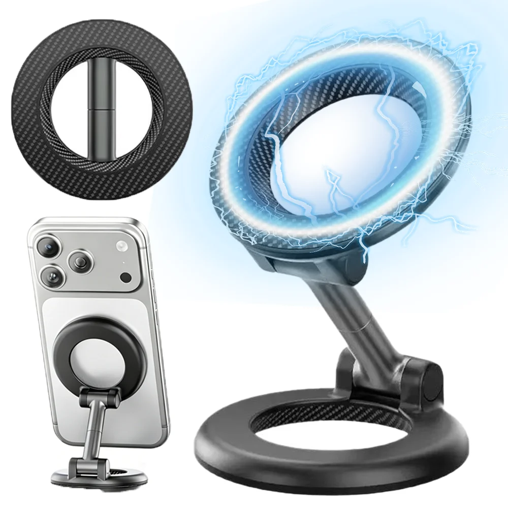 

Universal Double-sided Magnetic Phone Holder Vehicle Mount Cell Support 360° Rotation Portable Foldable Phone Stand for IPhone17