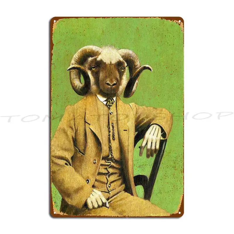 Gentleman Ram Metal Sign Cinema Wall Mural Printing Garage Designing Tin Sign Poster