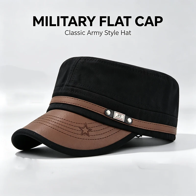 bone-militar-masculino-vintage-com-bordado-de-estrela-ajustavel-chapeu-de-cadete-do-exercito-bone-casual-com-visor-solar