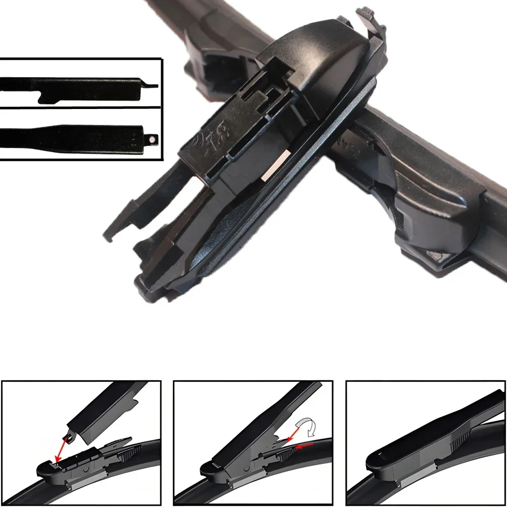 For Jaguar XJ X350 X351 2009~2016 Car Windshield Wiper Blade Front Windscreen Brushes Washer Accessories Window Cleaning Parts view 6