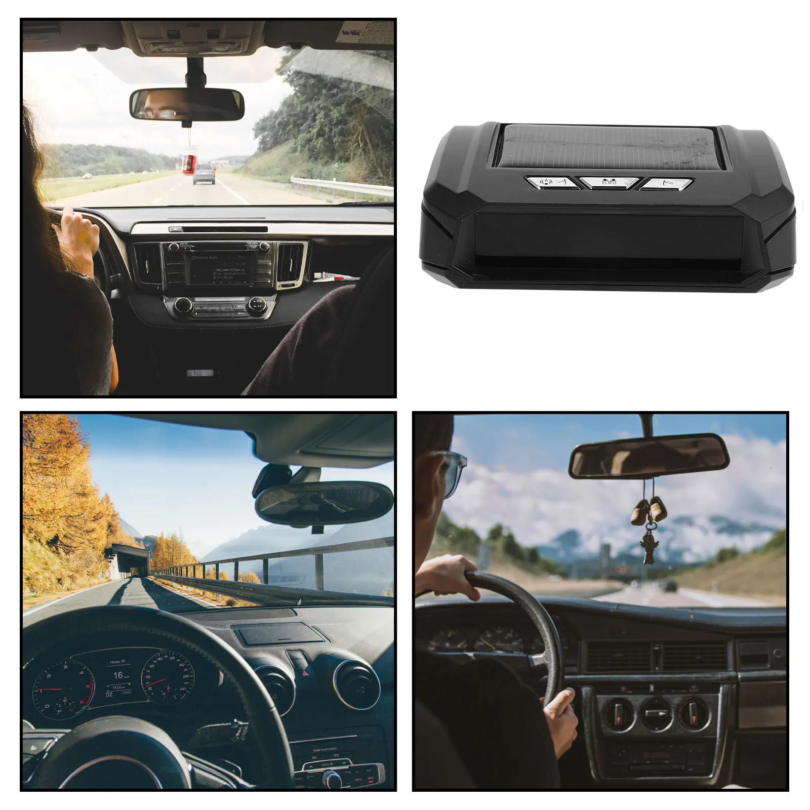 

Solar Powered Digital Clock For Car Dashboard Real-Time Temperature Display Mini Automotive Thermometer Small Electronic