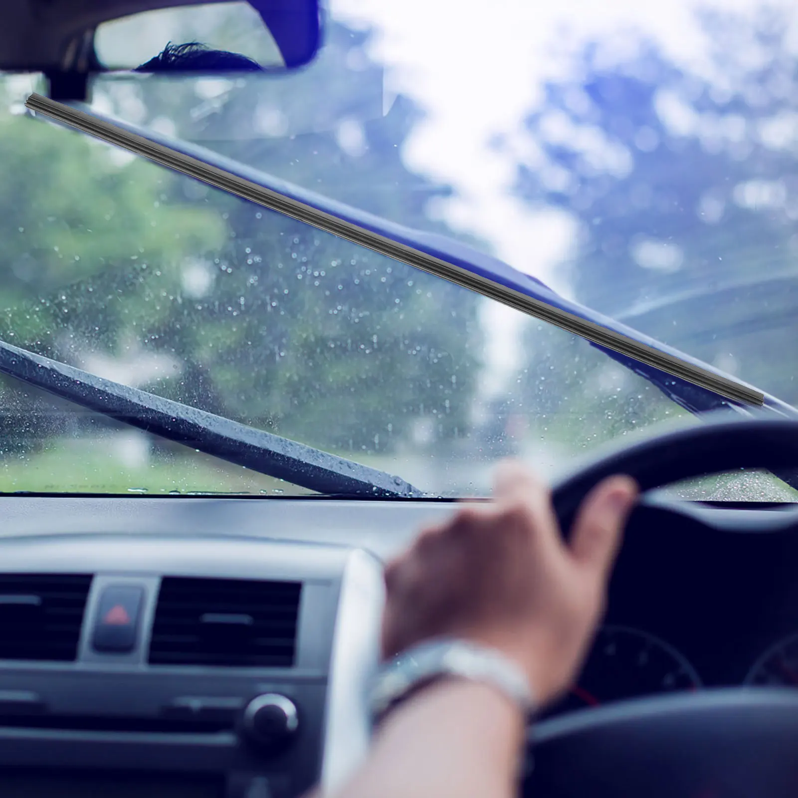 

4pcs Replacement Blades Refills Windshield Rubber Strips Durable Wear-Resistant Easy Installation Smooth Wiping Effective