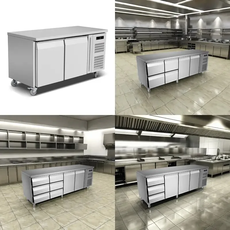 for New Condition Fast Food Kitchen Machine Energy Saving 2 Door Bakery Freezer and Chiller for Restaurants and Bakeries