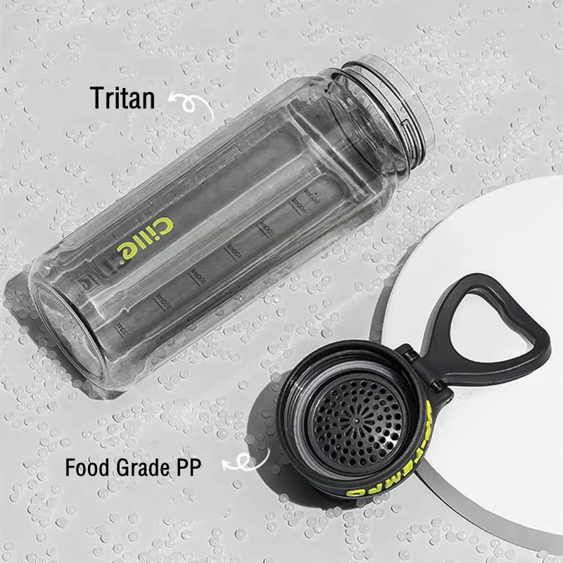 860ML High Quality Tritan Material Water Bottle With Filter Portable Durable Gym Fitness Outdoor Sport Drinking Bottle