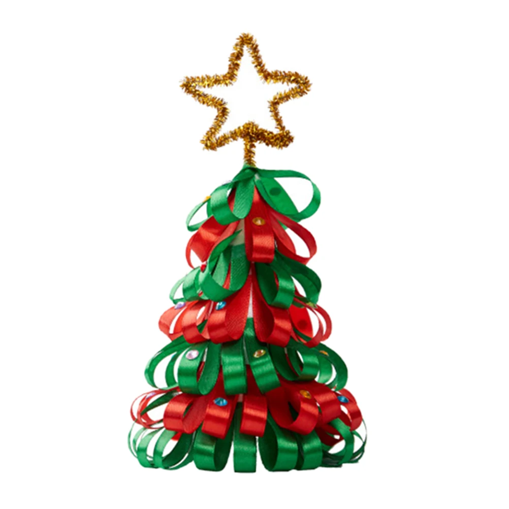 

1pc Diy Christmas Tree Decoration Kit Soft Cloth Material Educational Puzzle Desktop Table Ornament 3D Christmas