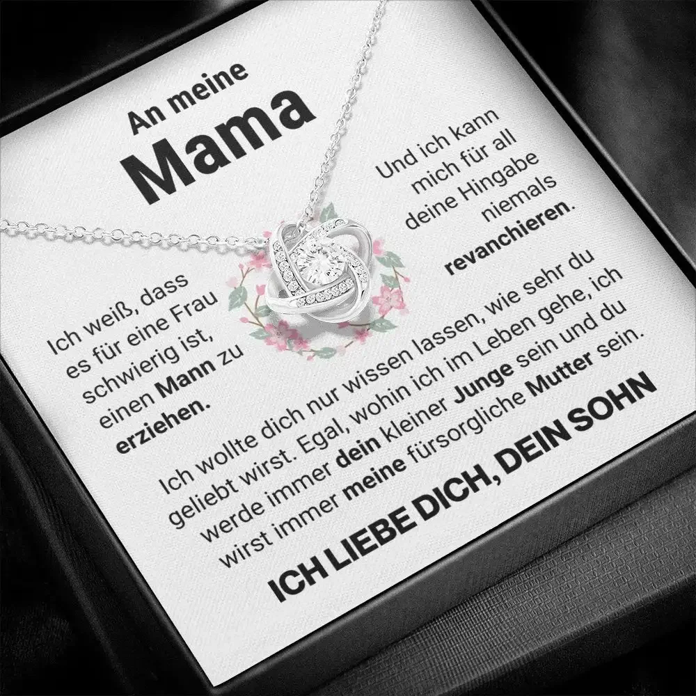 Germany To My Mom Gift Necklace Women 2023 Love Knot Heart Necklaces Christmas Day Gifts New Jewelry with Box Dropshiping GM08