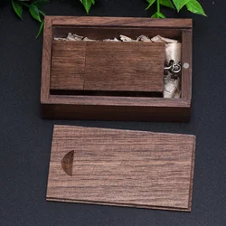 USB 3.0 Free Custom Logo Pen Drive Free Key Chain USB Flash Drive Wooden Box Memory Stick Creative Gifts Pendrive 64GB 32GB 16GB