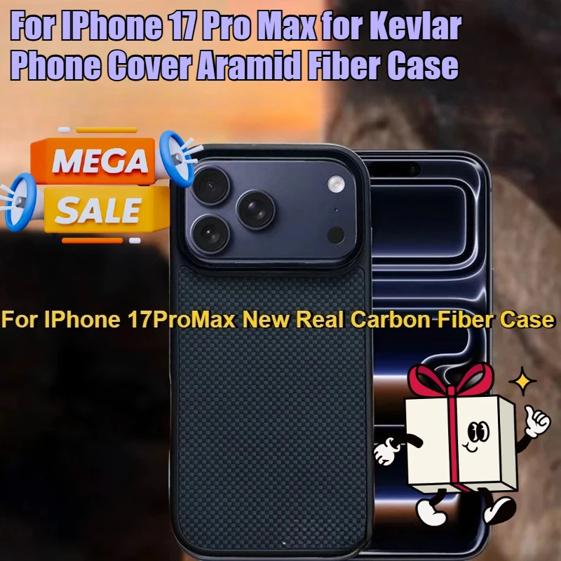 

For IPhone 17 Pro Max for Kevlar Phone Cover Aramid Fiber Case for IPhone 17ProMax New Real Carbon Fiber Case