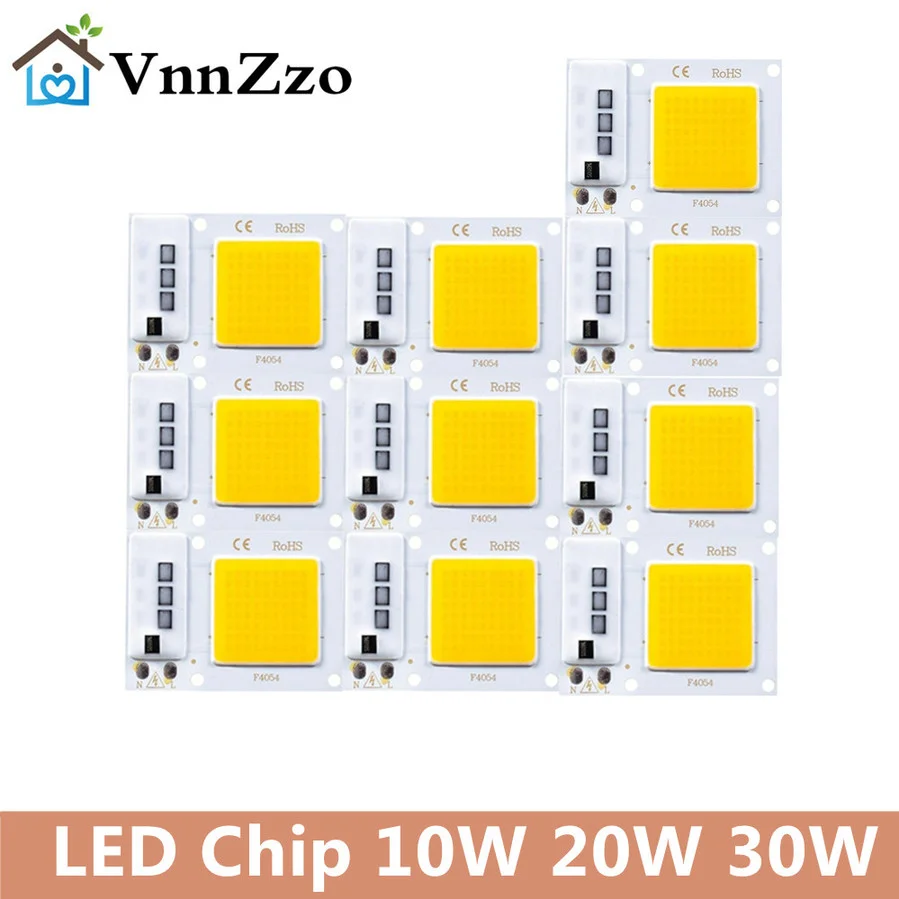 

10pcs LED Chip 10W 20W 30W AC 220V COB Chip Smart IC No Need Driver LED Bulb LED Lamp Beads Flood Light Spotlight Diy Lighting