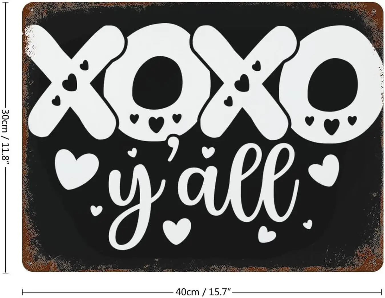 XOXO Y'all Metal Signs Love Quote Meaningful Sentimental Valentines Day Gifts Tin Plaque Plate Retro Vintage Outdoor