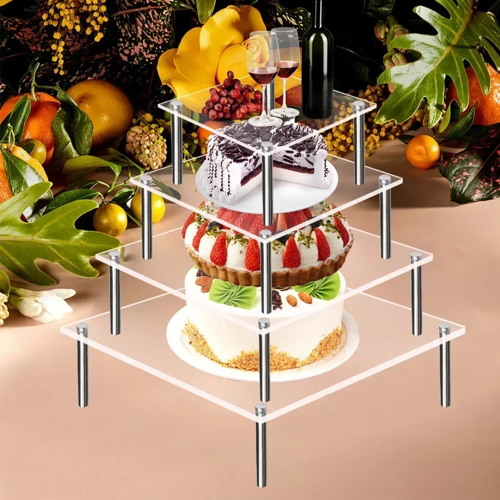 

1pcs Clear Acrylic Cake Stand Cupcake Stand Dessert Table Display Set Birthday Wedding Party Events Decorative Display Stands