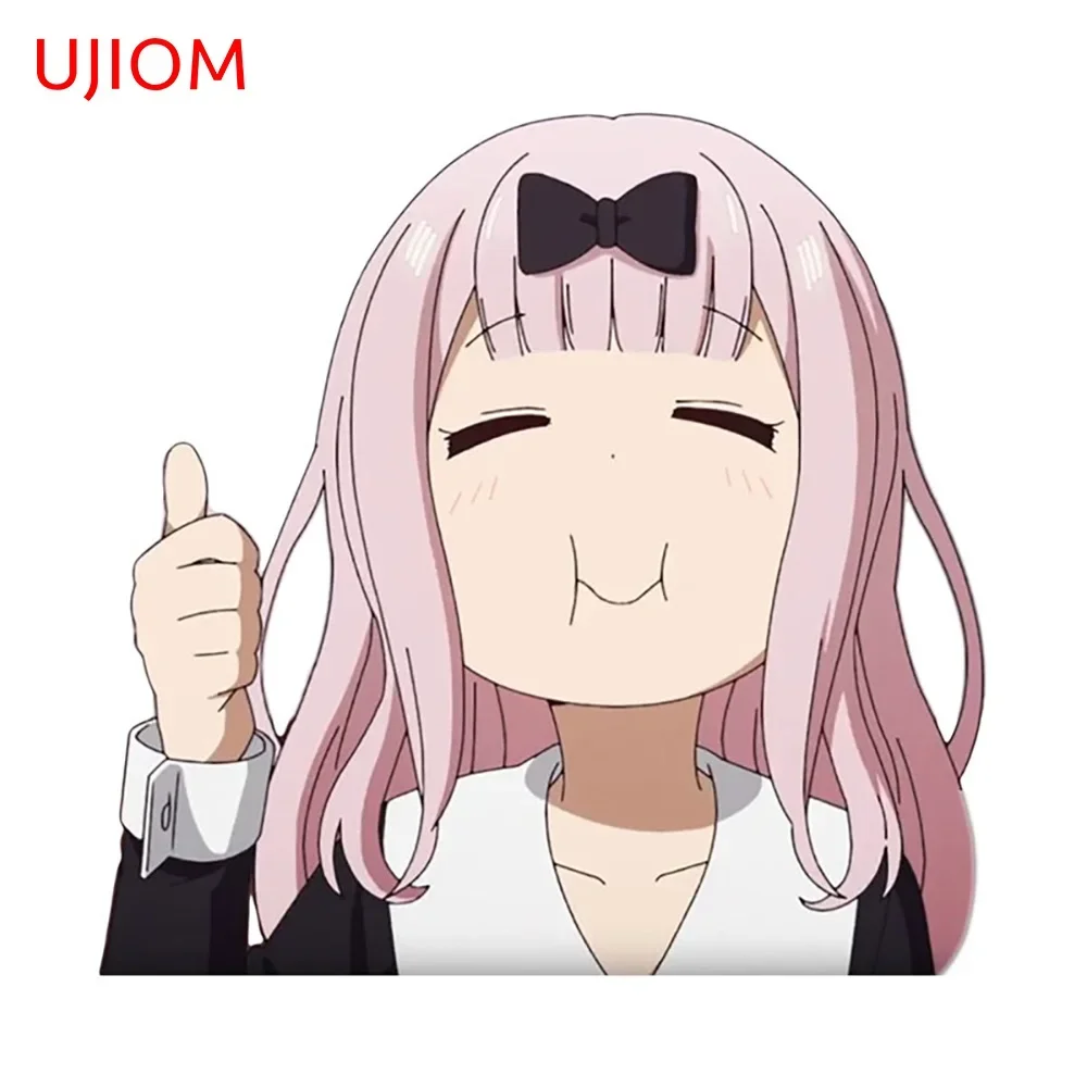 UJIOM for Fujiwara Chika Cute Anime Peeker Wall Sticker Waterproof Vinyl Decal Living Room Wardrobe Bathroom Decoration
