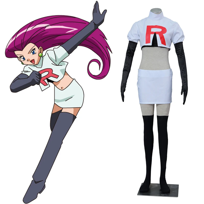

IN STOCK Musashi Jessie Cosplay Costume Anime Team Rocket Uniform Outfit