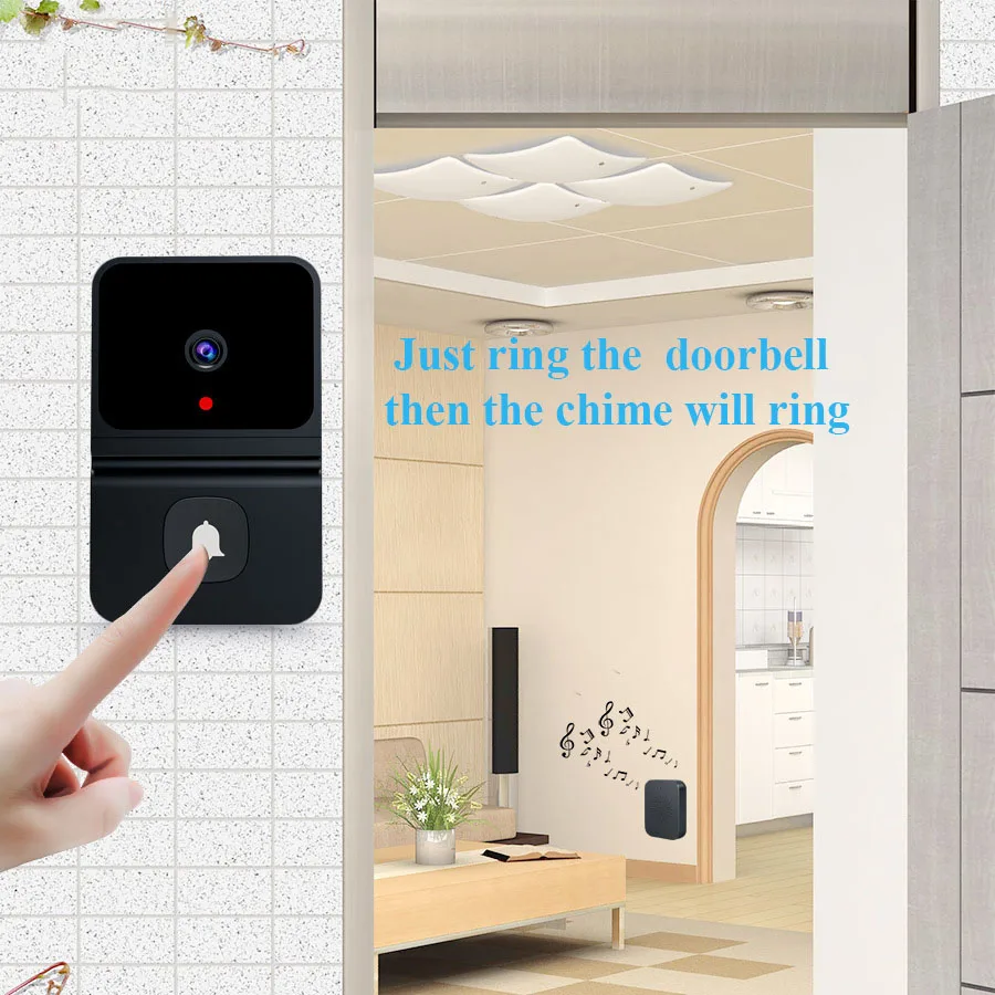 

Graffiti Smart WiFi Video Doorbell Home Dingdong Caller Wireless Bidirectional Video Intercom Smart Home USB cable