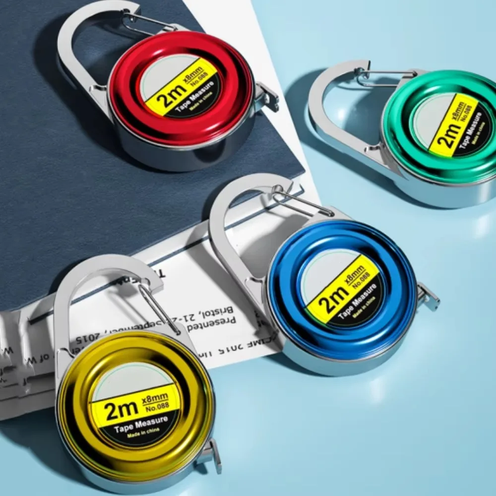 Delicate Retractable Keychain Tape Measur Centimeter Inch Roulette Measure Tape 2 Meter Mini Retractable Ruler Gift