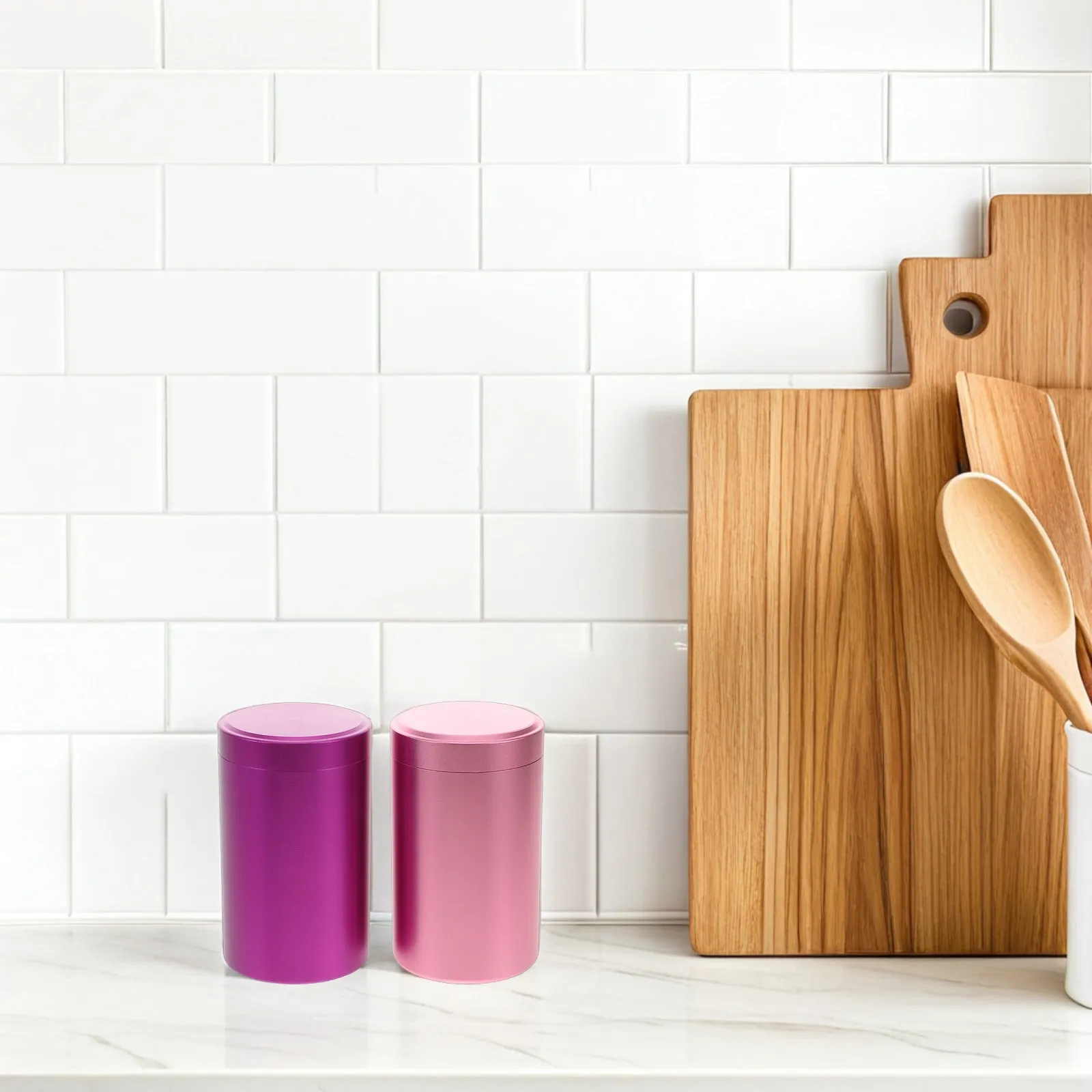 

2Pcs Portable Storage Containers Aluminum Alloy Airtight Jars for Travel Tea Coffee Spices Food Compact Metal Storage Canister