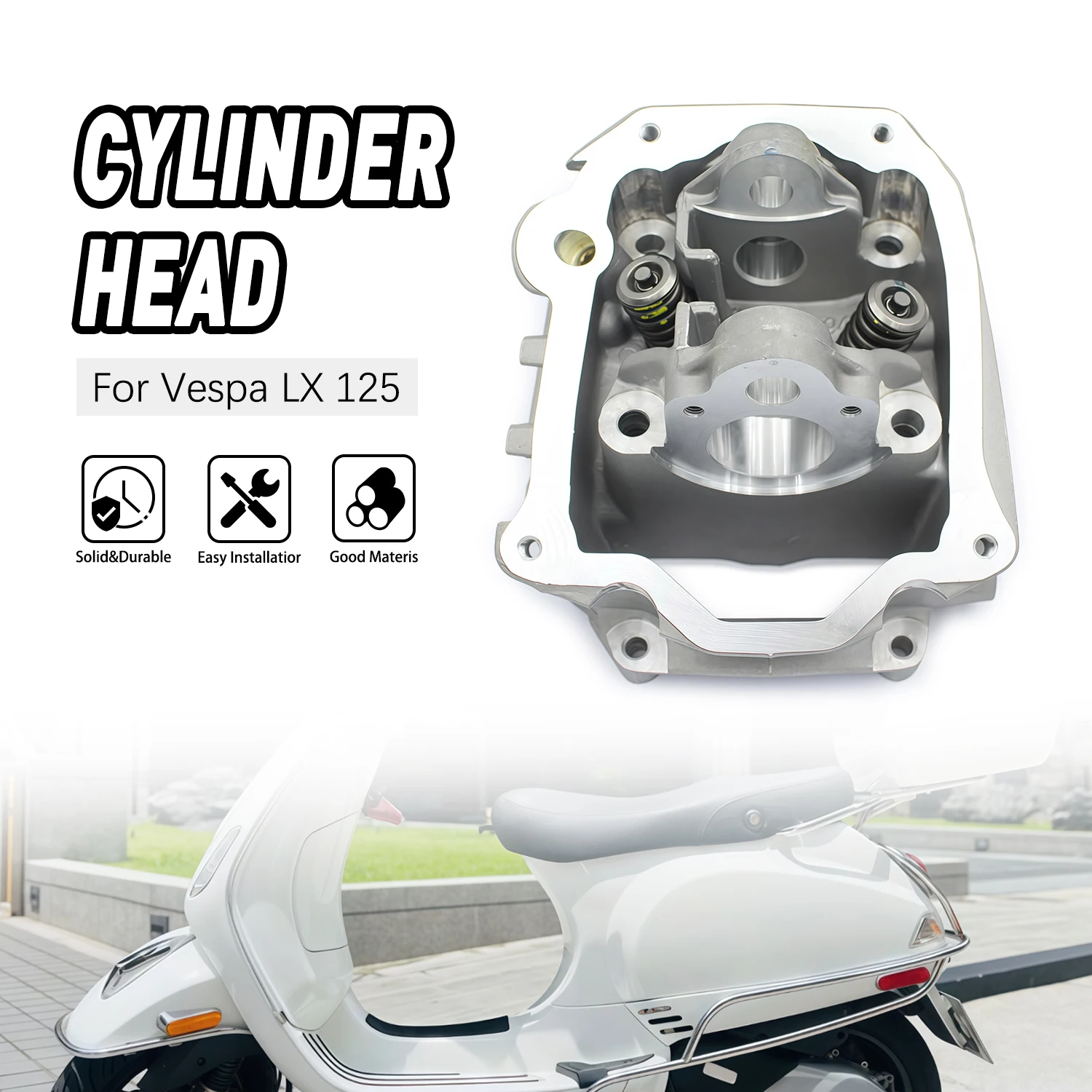 High Quality accessories moto For Vespa LX 125 2005 2006 2007 2008 2009 i.e 2010-2013 Touring 82777R Scooter Cylinder Head