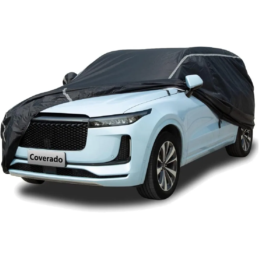 

All-Weather Waterproof SUV Car Cover with Hail Protection and Zippered Door Access, Snow and UV Resistant Cotton-Backed Protecti