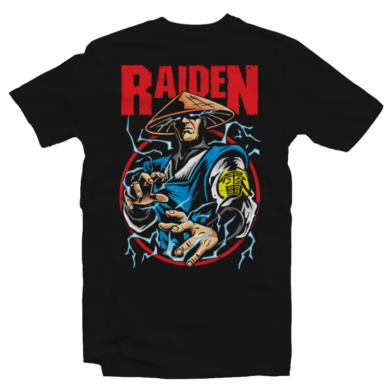 

Vintage 90's Mortal Kombat Raiden Display of Shock Gift tee for gamer 100% cotton Short Sleeve Graphic T-Shirt All size tops