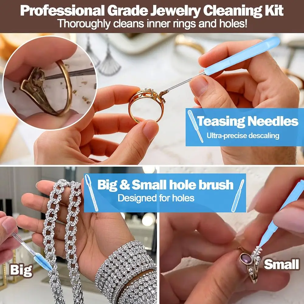 جديد لطيف تنظيف المجوهرات طقم تنظيف شعيرات ناعمة غير خدش مجوهرات نظافة تنظيف تلميع القماش تنظيف القرط #1